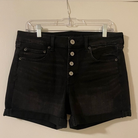 American Eagle 4 Button High Waist Black Stretchy Shorts. Never Worn. - Picture 1 of 5